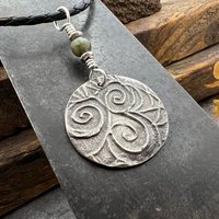 Celtic Tree of Life Pendant, Sterling Silver, Connemara Marble, Sacred Celtic Trees, Irish Celtic Spirals, Druid Dryad, Crann Bethadh, Witch