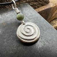 Sterling Silver Shamrock, Clover Charm, Wax Seal Charm, Connemara Marble, Irish Celtic Jewelry, Irish Clover, Trinity, Handmade Jewelry