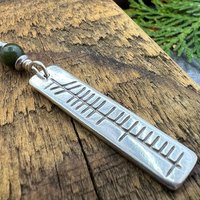 Análaigh Ogham Necklace, Breathe Bar Charm, Sterling Silver, Connemara Marble, Irish Celtic Jewelry, Hand Carved, Art Jewelry, Faith Jewelry