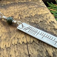 Análaigh Ogham Necklace, Breathe Bar Charm, Sterling Silver, Connemara Marble, Irish Celtic Jewelry, Hand Carved, Art Jewelry, Faith Jewelry