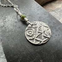 Sterling Silver, Celtic Knot Wax Seal Charm, Connemara Marble, Irish Celtic Jewelry, Pagan Art, Leather & Vegan Cords, Stainless Chains