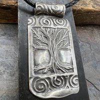 Tree of Life Pendant, Sterling Silver Tree Necklace, Irish Celtic Jewelry, Pagan Celtic Witch, Druid Sacred Trees, Celtic Spirals, Handmade