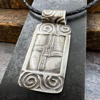 St. Brigid’s Cross, Sterling Silver Cross Necklace, Irish Celtic Jewelry, Pagan Celtic Witch, Celtic Spirals, Handmade Art Jewelry