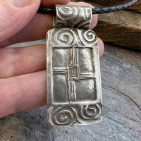St. Brigid’s Cross, Sterling Silver Cross Necklace, Irish Celtic Jewelry, Pagan Celtic Witch, Celtic Spirals, Handmade Art Jewelry