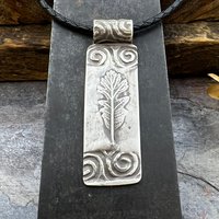 Oak Leaf Pendant, Sterling Silver, Sacred Celtic Trees, Irish Celtic Spirals, Druid Dryad, Pagan Earth, Crann Bethadh, Celtic Tree of Life