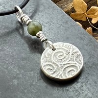 Four Leaf Clover, Sterling Silver, Wax Seal Charm, Connemara Marble, Irish Celtic Jewelry, Pagan Celtic Witch, 4 Leaf, Luck of the Irish