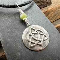 Celtic Heart Knot, Sterling Silver, Wax Seal Charm, Connemara Marble, Irish Celtic Jewelry, Pagan Art, Leather & Vegan Cords, Soul Harbor