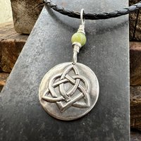 Celtic Heart Knot, Sterling Silver, Wax Seal Charm, Connemara Marble, Irish Celtic Jewelry, Pagan Art, Leather & Vegan Cords, Soul Harbor