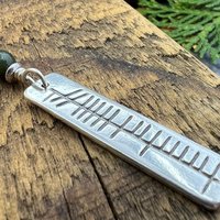 Análaigh Ogham Necklace, Breathe Bar Charm, Sterling Silver, Connemara Marble, Irish Celtic Jewelry, Hand Carved, Art Jewelry, Faith Jewelry