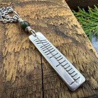 Análaigh Ogham Necklace, Breathe Bar Charm, Sterling Silver, Connemara Marble, Irish Celtic Jewelry, Hand Carved, Art Jewelry, Faith Jewelry