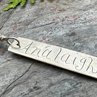 Análaigh Ogham Necklace, Breathe Bar Charm, Sterling Silver, Connemara Marble, Irish Celtic Jewelry, Hand Carved, Art Jewelry, Faith Jewelry