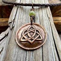 Celtic Love Knot, Copper Heart Trinity Knot Charm, Connemara Marble, Wax Seal Charm, Irish Celtic Jewelry, Soul Mate, Infinity, Eternity