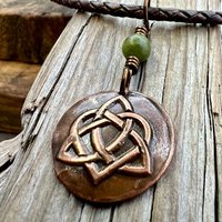 Celtic Heart Trinity Knot, Copper Charm, Connemara Marble, Irish Celtic Jewelry, Soul Mate, Love Knot Infinity Eternity, Soul Harbor Jewelry