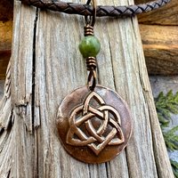 Celtic Heart Trinity Knot, Copper Charm, Connemara Marble, Irish Celtic Jewelry, Soul Mate, Love Knot Infinity Eternity, Soul Harbor Jewelry