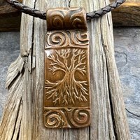 Celtic Tree of Life, Copper Pendant, Irish Celtic Spirals, Hand Carved, Crann Bethadh, Soul Harbor Jewelry, Handmade Art, Celtic Witch Pagan