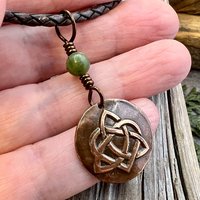 Celtic Heart Trinity Knot, Copper Charm, Connemara Marble, Irish Celtic Jewelry, Soul Mate, Love Knot Infinity Eternity, Soul Harbor Jewelry