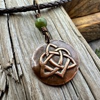 Celtic Heart Trinity Knot, Copper Charm, Connemara Marble, Irish Celtic Jewelry, Soul Mate, Love Knot Infinity Eternity, Soul Harbor Jewelry