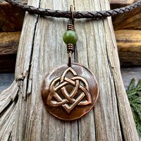 Celtic Heart Trinity Knot, Copper Charm, Connemara Marble, Irish Celtic Jewelry, Soul Mate, Love Knot Infinity Eternity, Soul Harbor Jewelry