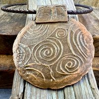 Tree of Life, Copper Tree Necklace, Irish Celtic Jewelry, Round Tree Pendant, Earthy Rustic Jewelry, Hand Carved, Tree Branches Roots