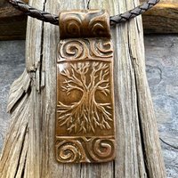 Celtic Tree of Life, Copper Pendant, Irish Celtic Spirals, Hand Carved, Crann Bethadh, Soul Harbor Jewelry, Handmade Art, Celtic Witch Pagan