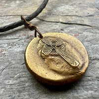 Anchor Charm, Bronze Necklace, Nautical Sailing Sea, Protection Guidance Talisman, Men Women Unisex Jewelry, Rustic Seaworn, Handmade Art