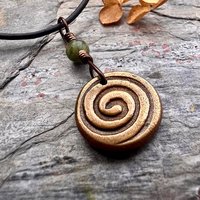 Shamrock Clover Charm, Bronze Wax Seal Charm, Connemara Marble, Irish Celtic Jewelry, Leather & Vegan Cords, Handmade, Soul Harbor Jewelry