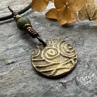 Bronze Trinity Knot, Triquetra, Wax Seal Charm, Connemara Marble, Irish Celtic Jewelry, Pagan, 8th Anniversary, Triple Goddess, Celtic Witch