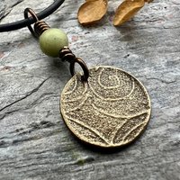 Bronze Trinity Knot, Triquetra, Wax Seal Charm, Connemara Marble, Irish Celtic Jewelry, Pagan, 8th Anniversary, Triple Goddess, Celtic Witch