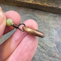 Copper Trinity Knot, Triquetra, Wax Seal Charm, Connemara Marble, Irish Celtic Jewelry, Pagan, 7th Anniversary, Triple Goddess, Celtic Witch