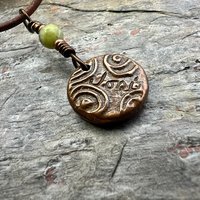Copper Trinity Knot, Triquetra, Wax Seal Charm, Connemara Marble, Irish Celtic Jewelry, Pagan, 7th Anniversary, Triple Goddess, Celtic Witch