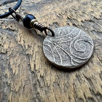 Pentagram Bronze Charm, Pentacle Pendant, Black Crystal Bead, Leather & Vegan Cords, Pagan Wicca, 5 Elements Star, Handmade, Witchy Things
