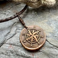 Compass Rose, Copper Pendant, Sailing Gifts, Nautical Jewelry, Men's Jewelry, Sailor Necklace, 7th Anniversary, Protection Talisman