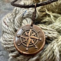 Compass Rose, Copper Pendant, Sailing Gifts, Nautical Jewelry, Men's Jewelry, Sailor Necklace, 7th Anniversary, Protection Talisman