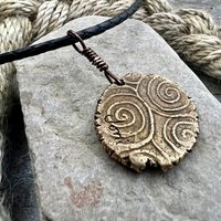Compass Rose Charm, Bronze Compass Necklace, Nautical, Boats Sailing Sea, Protection Guidance Talisman, Men's Unisex Jewelry, Rustic Seaworn
