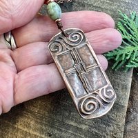 Saint Brigid's Cross, Copper & Connemara Marble Pendant, Irish Celtic Jewelry, Brigit Bridget, St Brigid of Kildare, Irish Cross, Imbolc