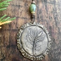 Rowan Leaf Bronze Pendant, Connemara Marble Necklace, Irish Celtic Spirals, Sacred Celtic Tree Astrology, Leather Vegan Cords, Pagan Druid