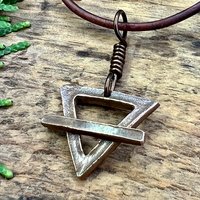 Earth Element Symbol, Copper Elemental Signs, Pagan Gift, Astrological Signs, Taurus, Virgo, Capricorn, Winter, North, Triangle Symbols