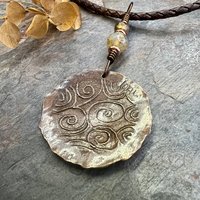 Celtic Tree of Life, Copper Pendant, Irish Celtic Spirals, Round Tree of Life, Crann Bethadh, Soul Harbor Jewelry, Artwork