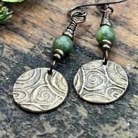 Trinity Knot Bronze Earrings, Triquetra, Irish Celtic Jewelry, Connemara Marble, Celtic Knots, St Patricks Day, Eternity, Triple Goddess
