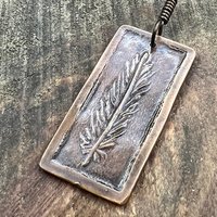 Feather Pendant, Copper Necklace, Single Feather, Irish Celtic Spirals, Men Women Jewelry, Earthy Rustic, Talisman, Fly Flight, Freedom