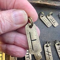 Celtic Tree Astrology, Bronze Ogham, Birth Charms, Horoscope, Hand Carved, Irish Sacred Trees, Celtic Witch, Pagan Gifts, Druid, Tree Lovers