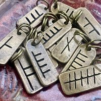 Celtic Tree Astrology, Bronze Ogham, Birth Charms, Horoscope, Hand Carved, Irish Sacred Trees, Celtic Witch, Pagan Gifts, Druid, Tree Lovers