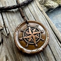 Compass Rose, Copper Pendant, Sailing Gifts, Nautical Jewelry, Men's Jewelry, Sailor Necklace, 7th Anniversary, Protection Talisman
