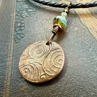 Copper Raven, Wax Seal Charm, Irish Celtic, Czech Glass, Leather & Vegan Cords, Crow Corvid, Handmade Art Jewelry, Celtic Witch, Messengers
