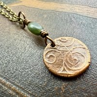 Copper Trinity Knot, Triquetra, Wax Seal Charm, Connemara Marble, Irish Celtic Jewelry, Pagan, 7th Anniversary, Triple Goddess, Celtic Witch