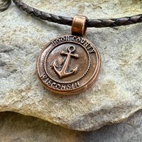 Door County Wisconsin, Anchor Charm, Copper Pendant, Celtic Spiral, Nautical Sailing, Protection Guidance Talisman, Great Lakes, Journey