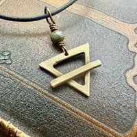 Earth Element Symbol, Bronze Elemental Signs, Pagan Gift, Astrological Signs, Taurus, Virgo, Capricorn, Winter, North, Triangle Symbols