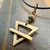 Earth Element Symbol, Bronze Elemental Signs, Pagan Gift, Astrological Signs, Taurus, Virgo, Capricorn, Winter, North, Triangle Symbols
