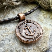 Door County Wisconsin, Anchor Charm, Copper Pendant, Celtic Spiral, Nautical Sailing, Protection Guidance Talisman, Great Lakes, Journey