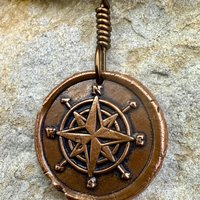 Compass Rose, Copper Pendant, Sailing Gifts, Nautical Jewelry, Men's Jewelry, Sailor Necklace, 7th Anniversary, Protection Talisman